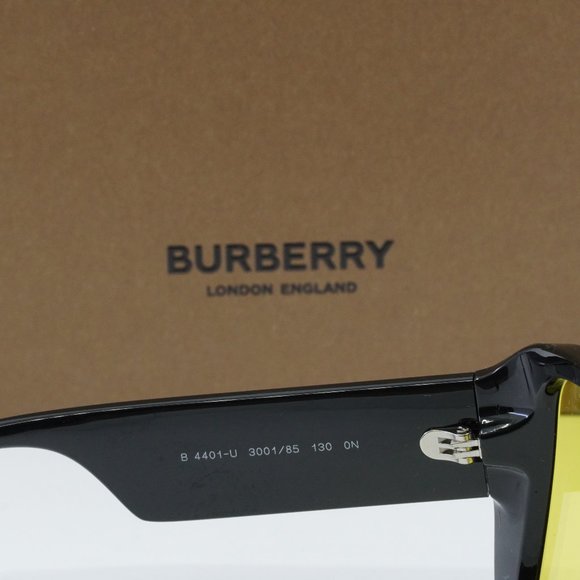 FINAL PRICE BURBERRY BE4401U 300185 BLACK YELLOW SUNGLASSES - Picture 6 of 9